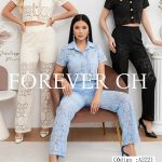 Conjunto de encaje con camisa y pantalón-A2221 - 1