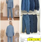 Conjunto a rayas de pantalón y camisa-Z20153 - 4