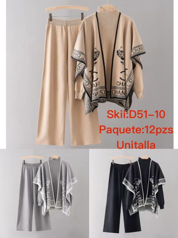 Conjunto de cardigan y pantalón-D51-10