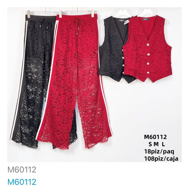Conjunto de chaleco y pantalón de encaje-M60112