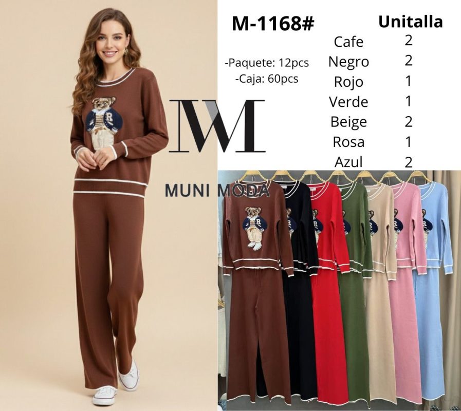 Conjunto de dos piezas con diseño de oso-M-1168