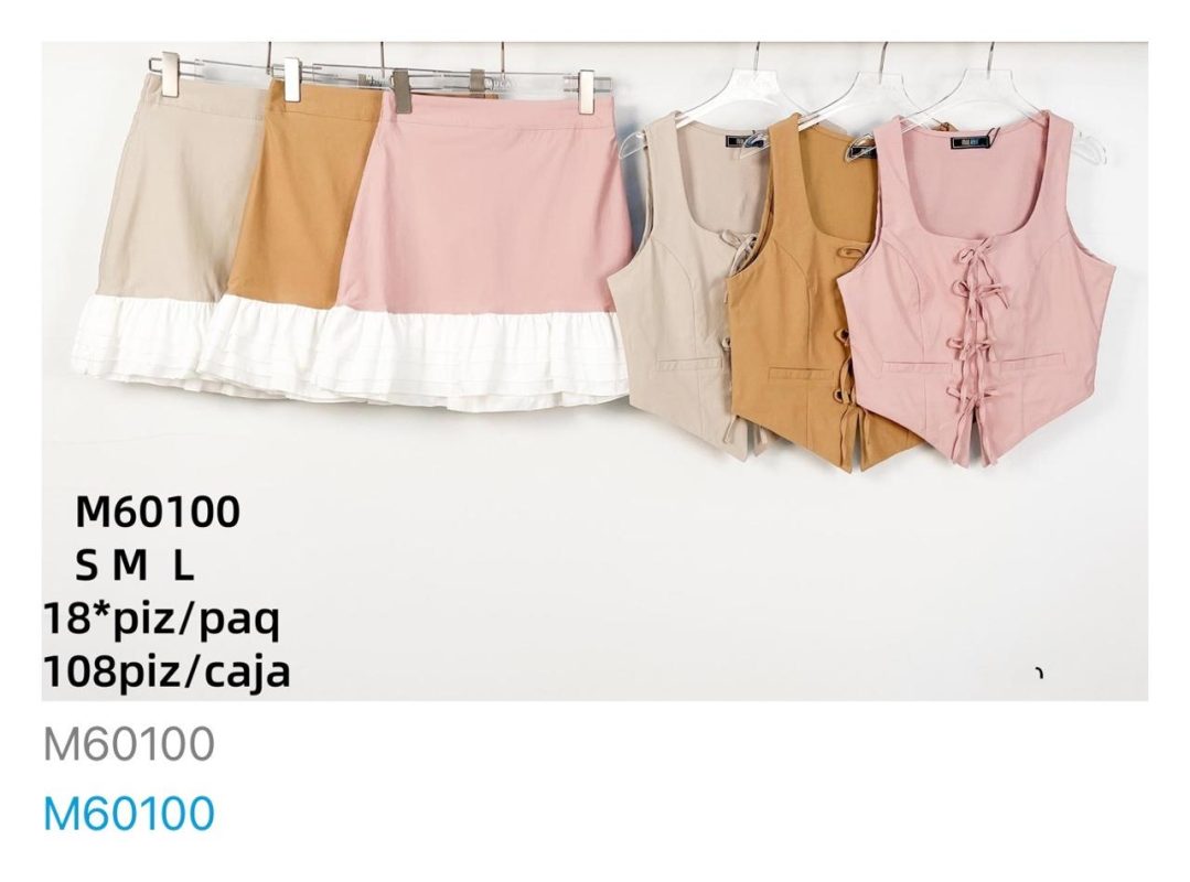 Conjunto de Falda y Chaleco para Mujer-M60100