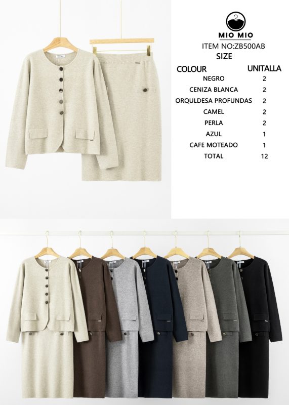 Conjunto de falda y chaqueta-ZB500AB