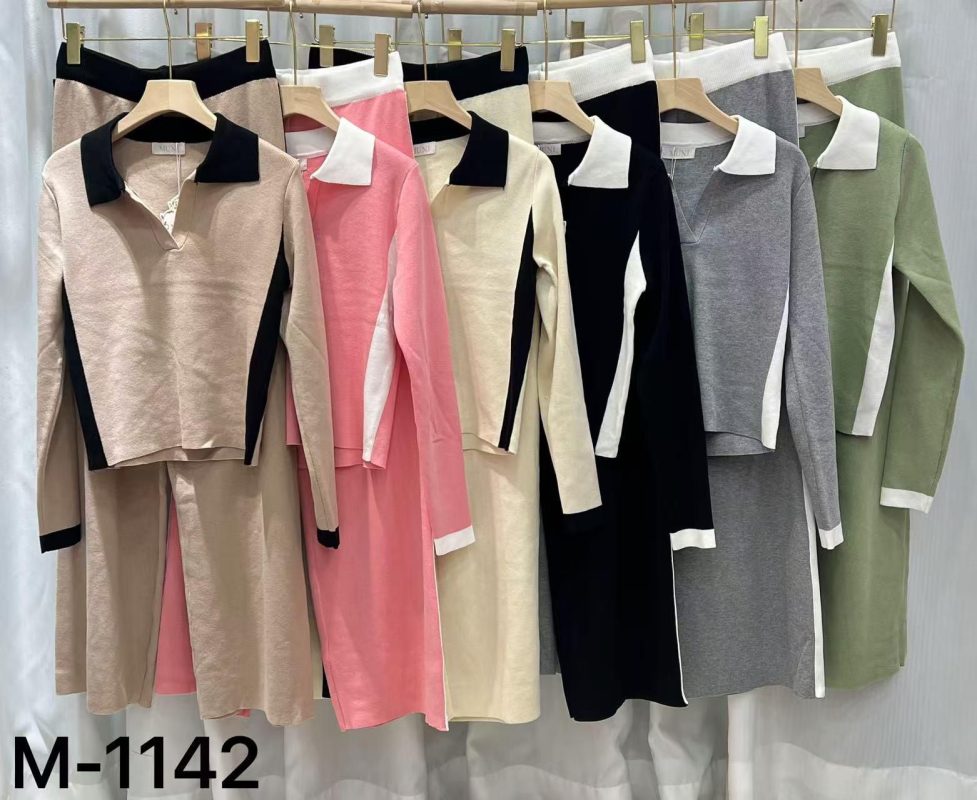 Conjunto de dos piezas con cuello tipo polo-M-1142