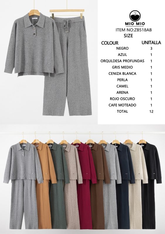 Conjunto de Pantalón y Suéter de Mujer-ZB518AB