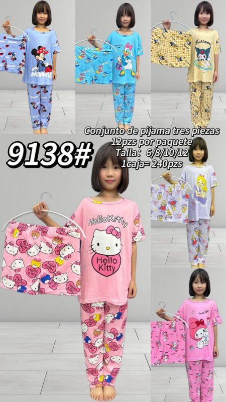 Conjunto de pijama tres piezas-9138