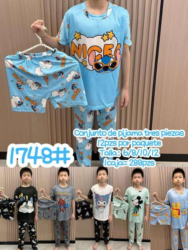 Conjunto de pijama tres piezas para niño-1748