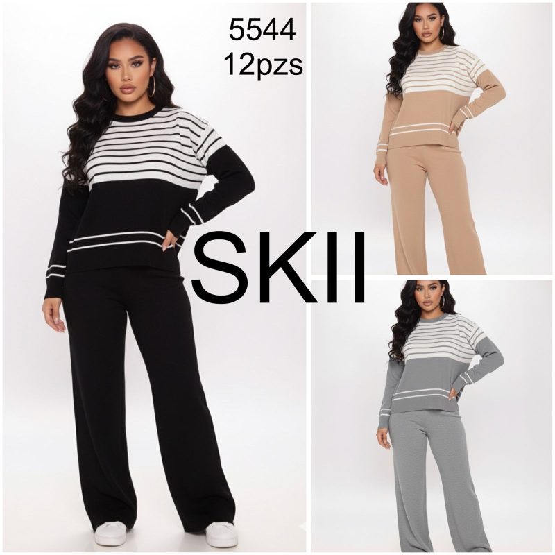 Conjunto de punto a rayas-5544