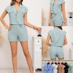 Conjunto de Short y Blusa con Botones-A1833 - 1