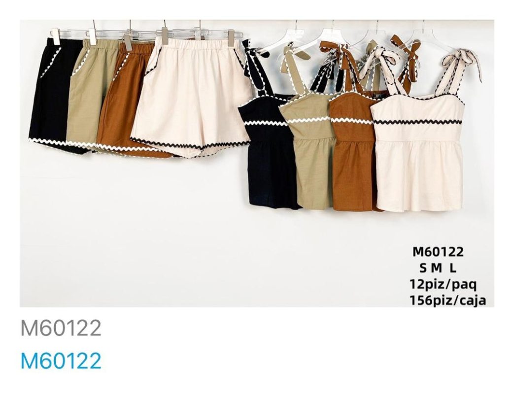 Conjunto de shorts y top con tirantes-M60122