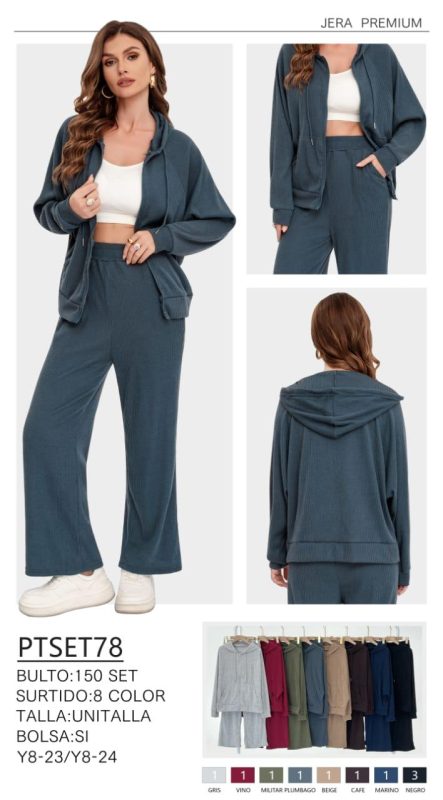 Conjunto deportivo con capucha para mujer-PTSET78