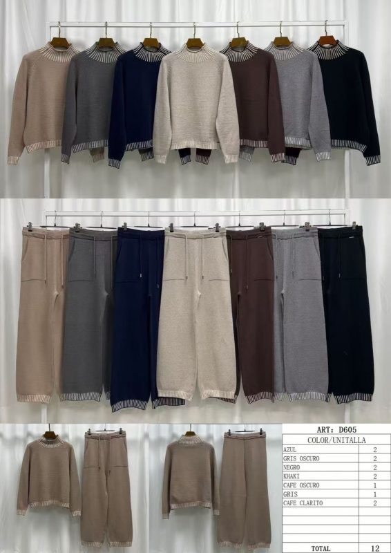 Conjunto de Suéter y Pantalón Tejido-D605