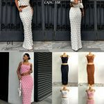 Conjunto tejido de top y falda-A1616 - 1