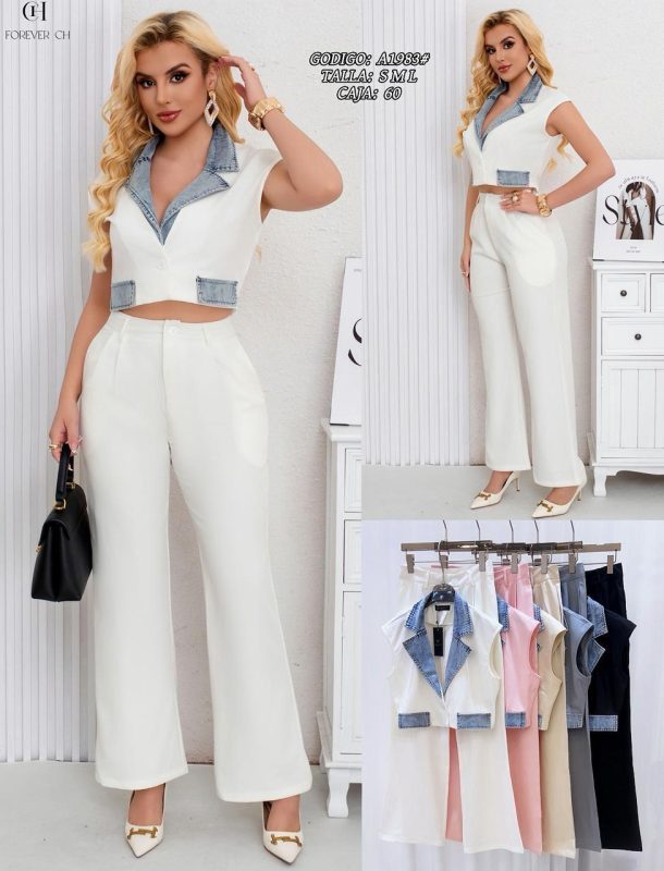 Conjunto de top y pantalones-A1983