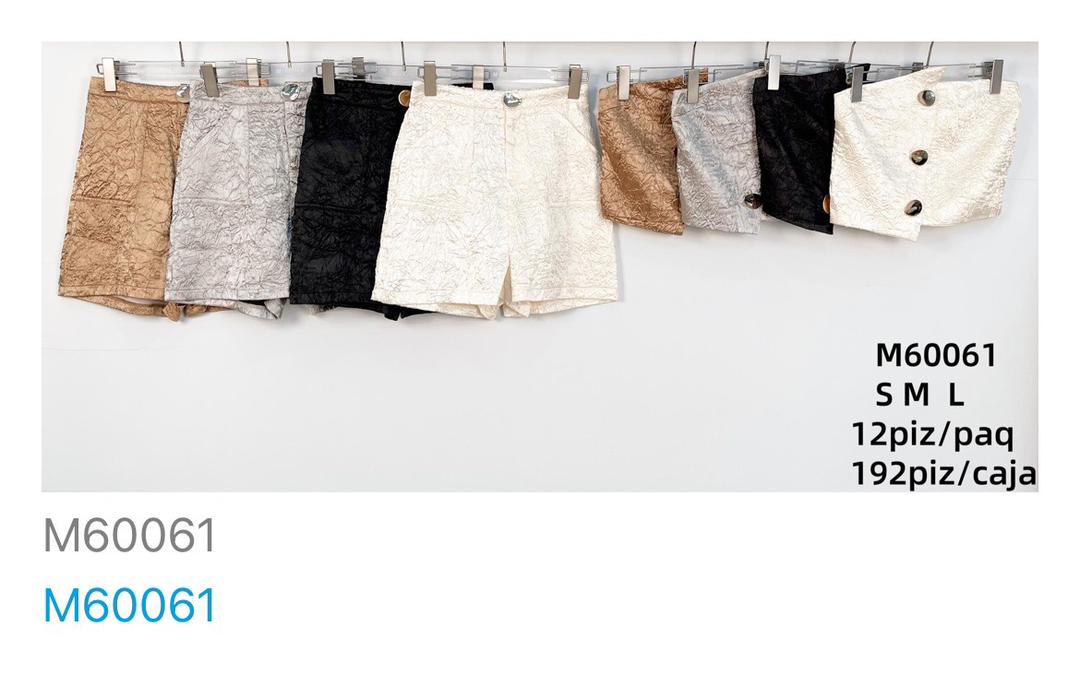 Conjunto de top y shorts texturizados para mujer-M60061