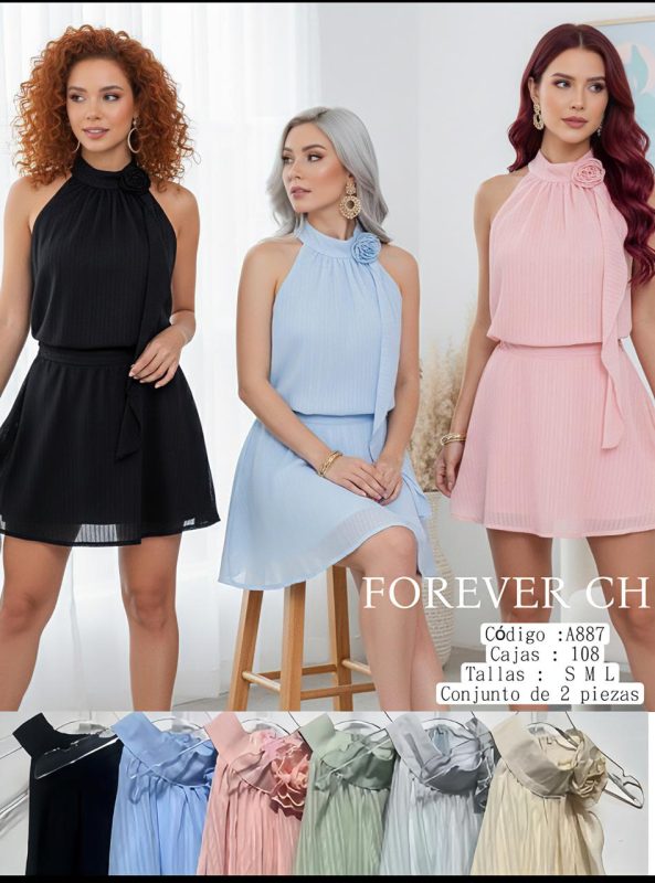 Conjunto de vestido y top-A887