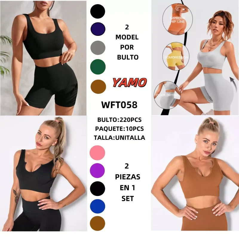 Conjunto deportivo de top y shorts-WFT058