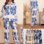 Conjunto de pantalón y camisa con estampado-A1817 - 1