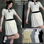 Conjunto falda plisada y top cuello-A1236 - 2