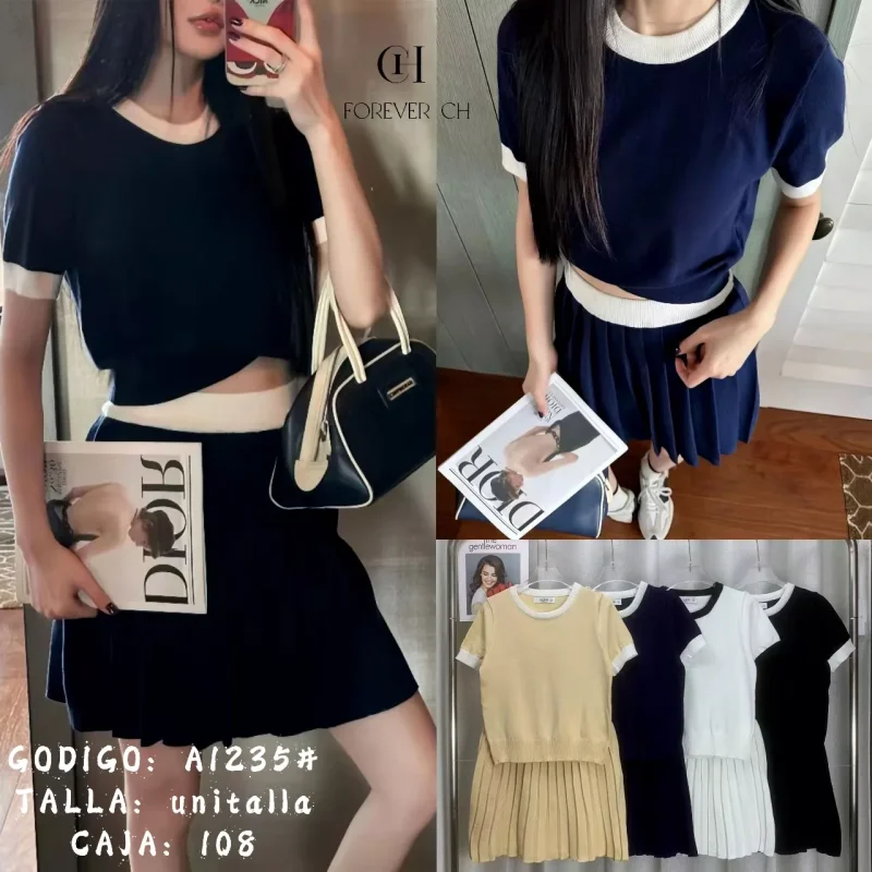 Conjunto falda y blusa-A1235