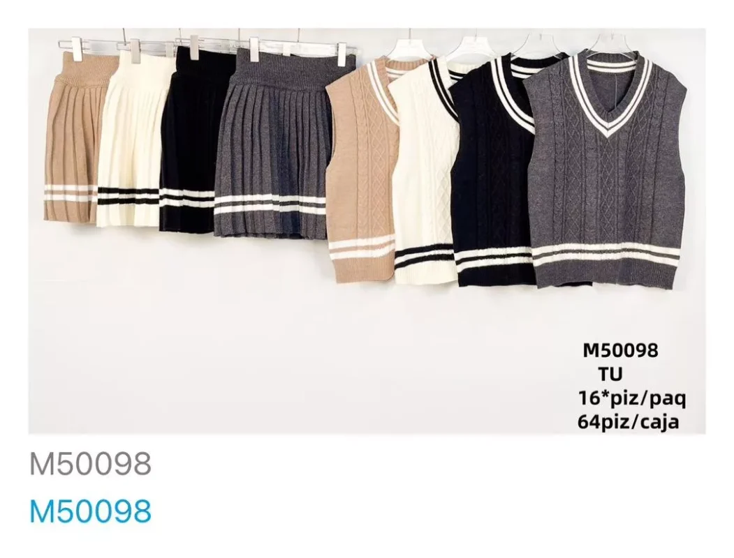 Conjunto Falda y Chaleco Tejido-M50098