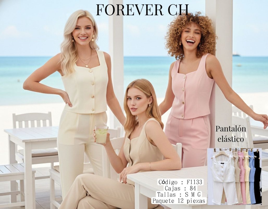 Conjunto Forever CH top y pantalón elástico-F1133