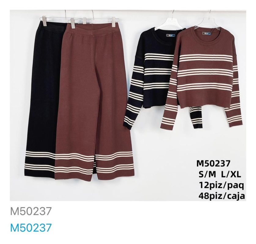 Conjunto pantalón y suéter a rayas-M50237
