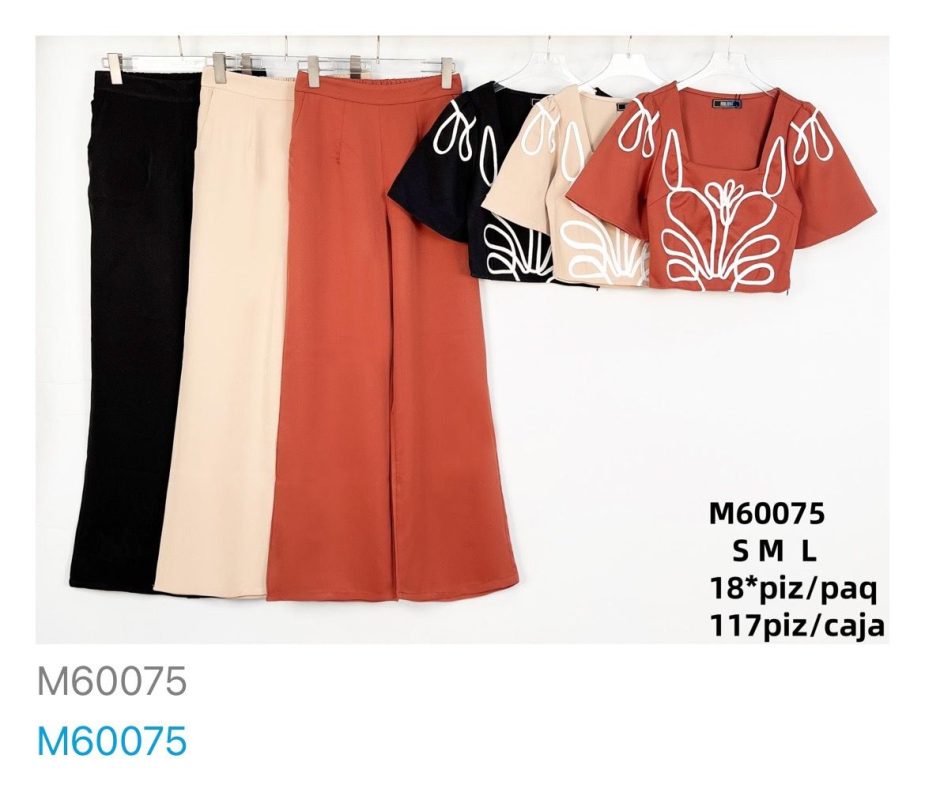 Conjunto pantalón y top estampado-M60075