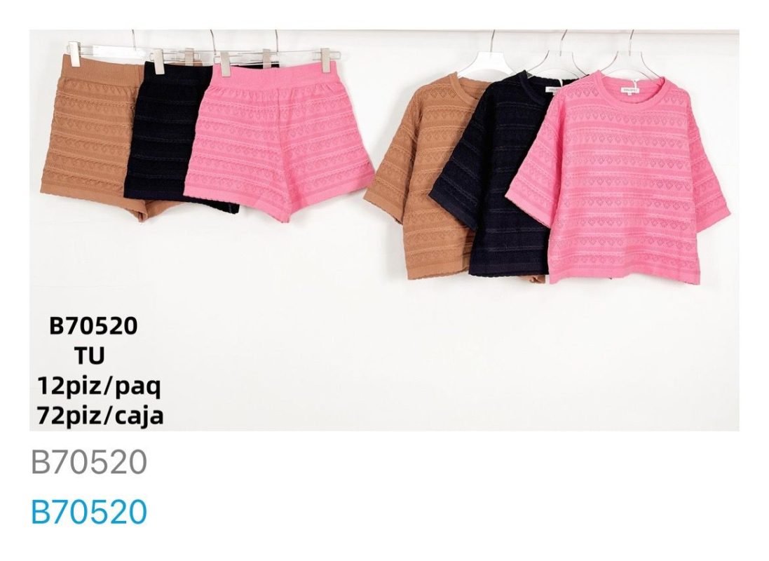 Conjunto tejido calado para mujer-B70520