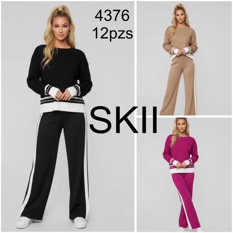 Conjunto tejido con rayas-4376