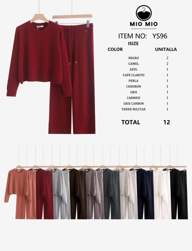 Conjunto tejido de pantalón y suéter-YS96