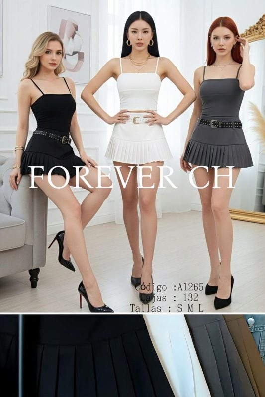 Falda Plisada con Cinturón-A1265