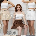 Falda plisada con cinturón de corazón-A682 - 2