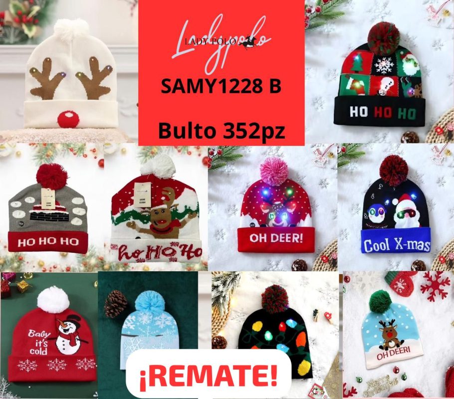 Gorros Navideños con Luz LED-SAMY1228 B