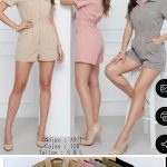 Jumpsuit corto con cremallera para mujer-A911 - 2