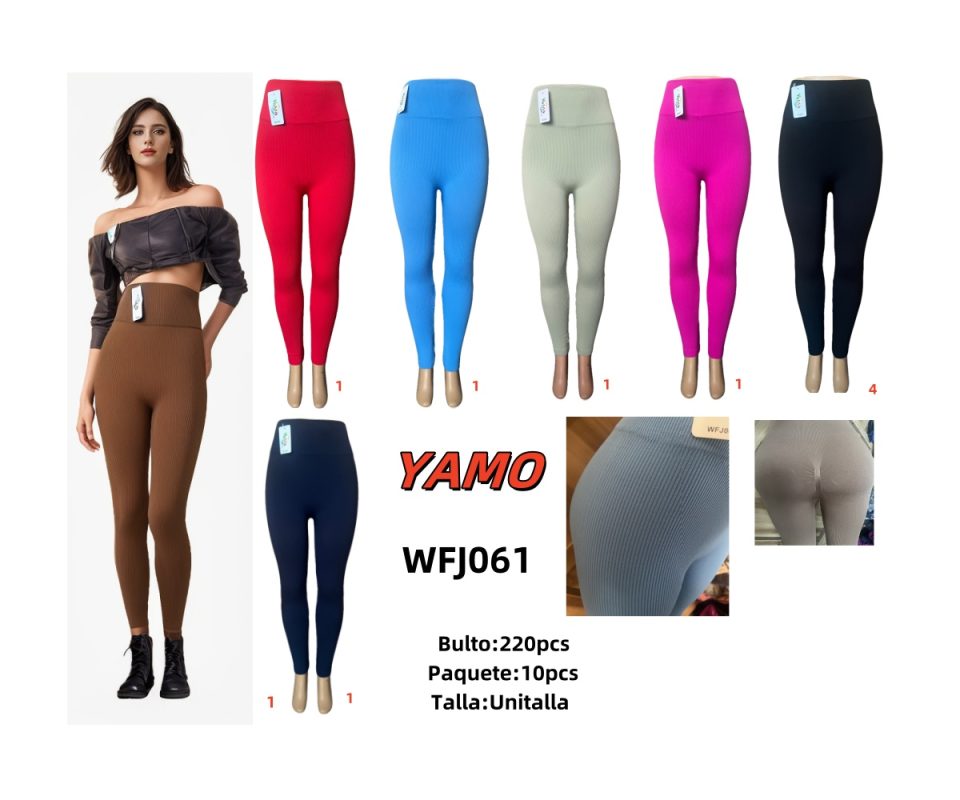 Leggings deportivos acanalados de cintura alta-0-WFJ061