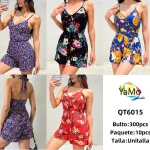 Mono corto estampado floral para mujer-QT6015 - 2