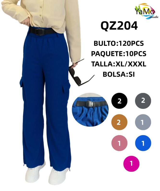 Pantalon cargo con cinturon-0-QZ204