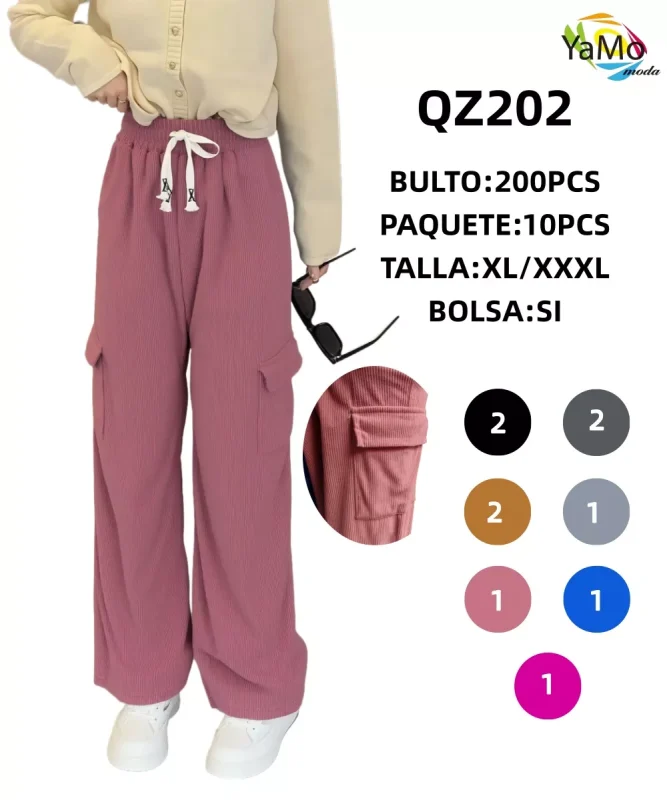 Pantalón cargo de pana-QZ202
