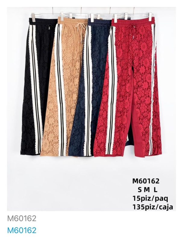 Pantalón de encaje con franjas laterales-M60162