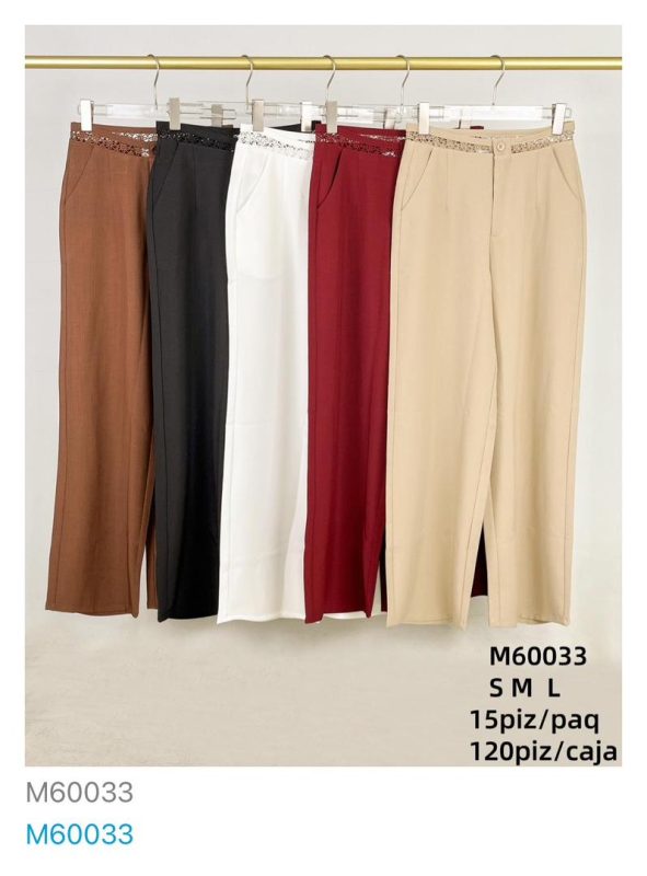 Pantalón de vestir con detalle en cintura-M60033