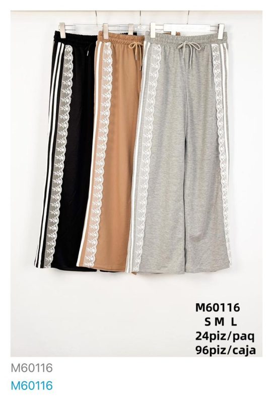 Pantalón deportivo con encaje-M60116