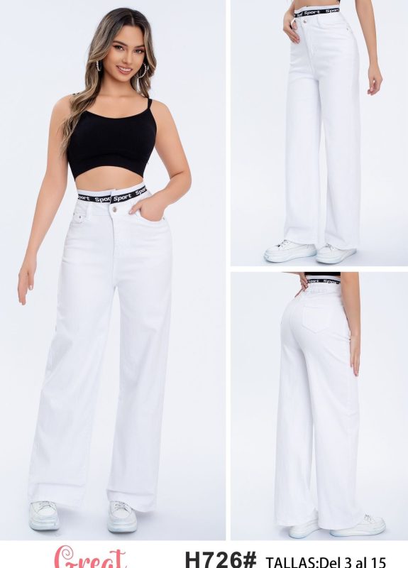 Pantalón Jeans Mujer Cintura Sport-H726