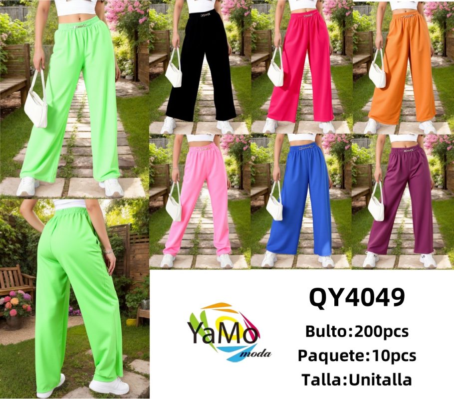Pantalon Palazzo con Cadena-0-QY4049