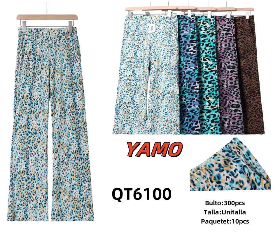 Pantalón palazzo estampado-QT6100