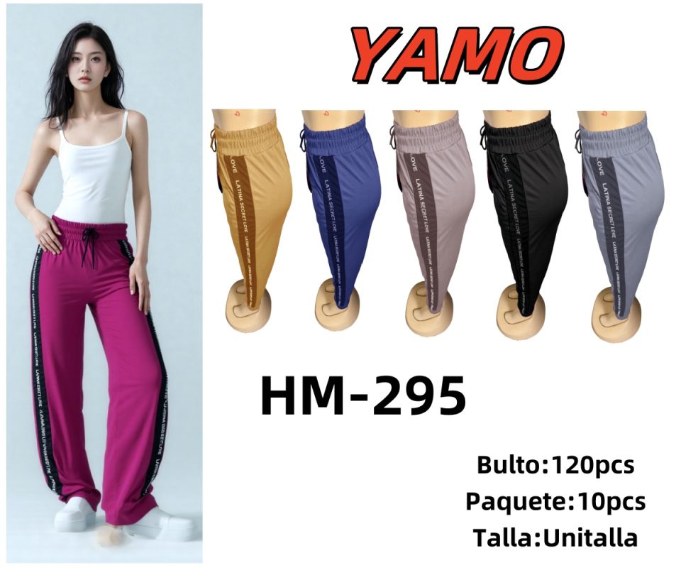 Pantalones deportivos con cinta lateral-HM295
