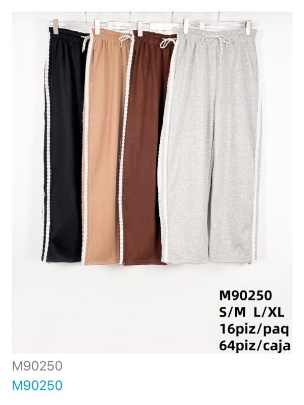 Pantalones deportivos con encaje-M90250