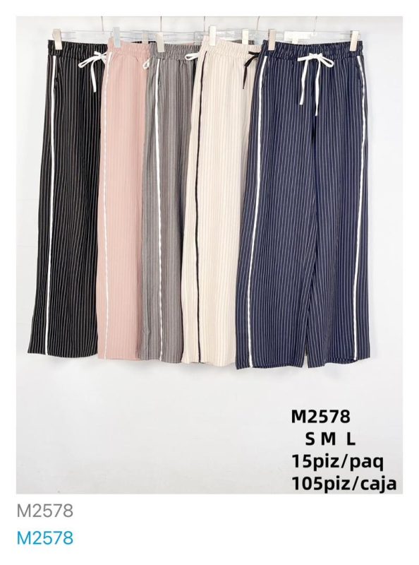 Pantalones palazzo a rayas-M2578