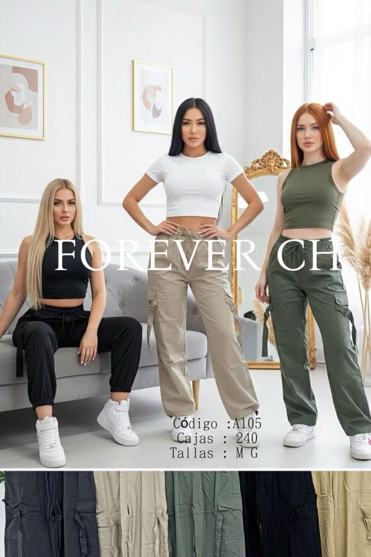 Pantalones tipo cargo-A105