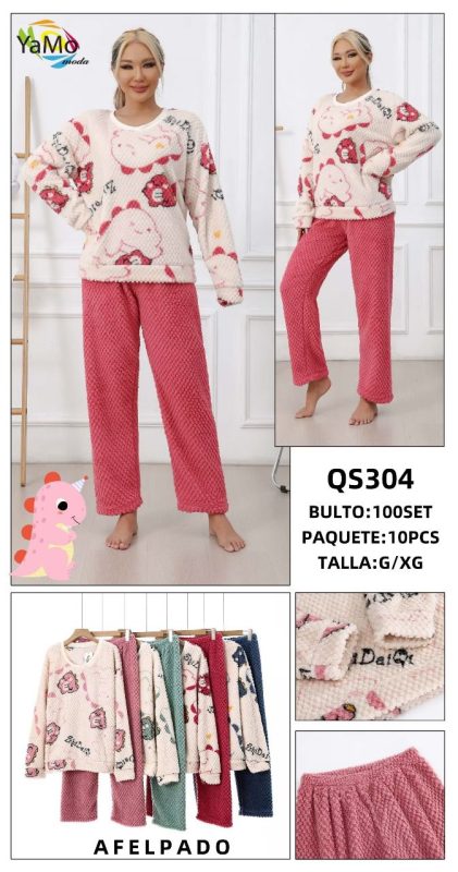 Pijama afelpada de dinosaurios-QS304